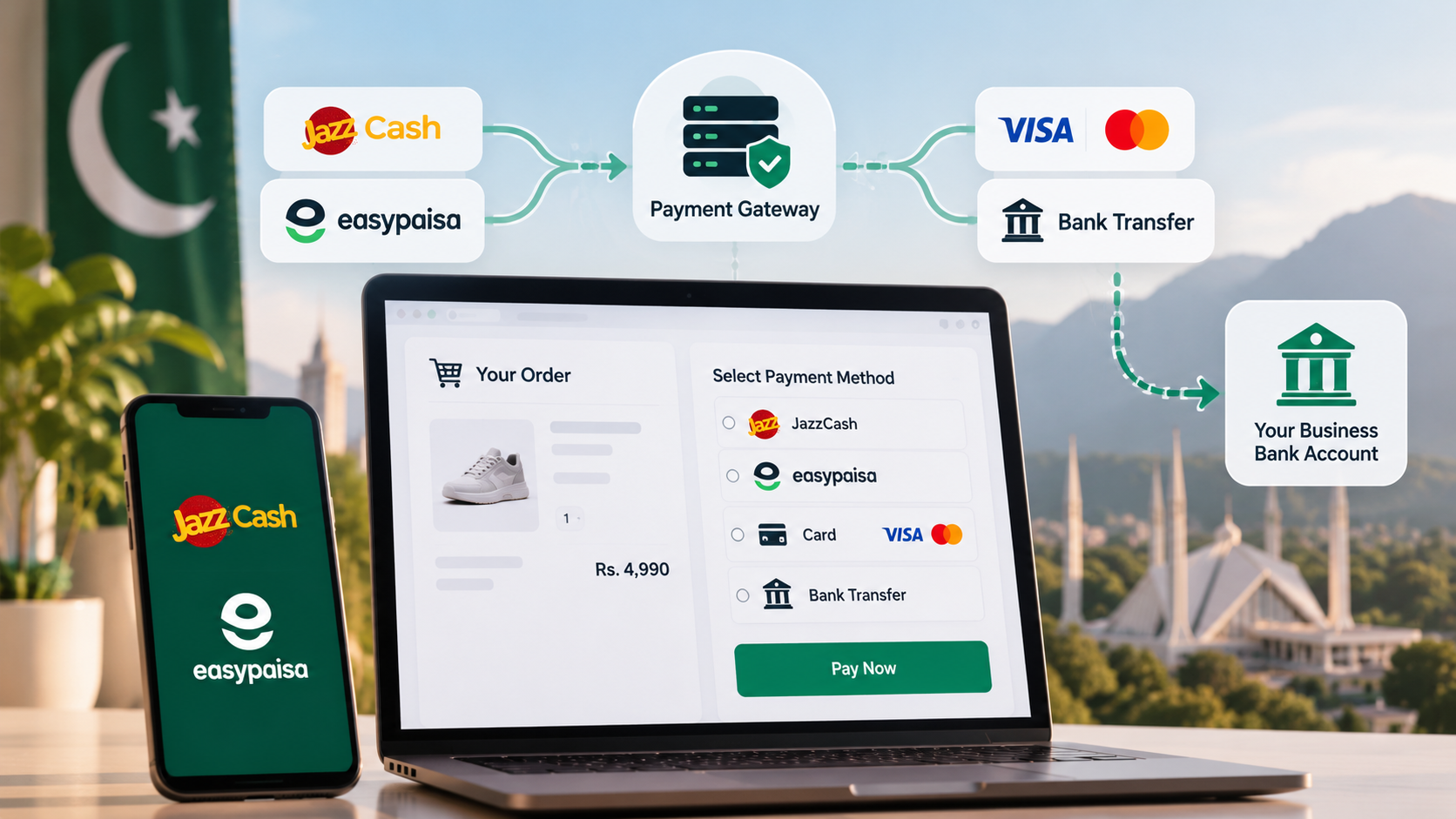 Payment Gateway Integration in Pakistan: JazzCash, Easypaisa and Card Payments Explained